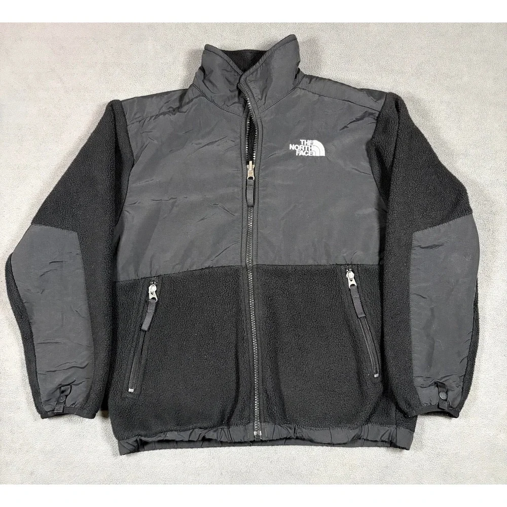 The North Face Denali Fleece Jacket Boys Medium Black Polartec Full Zip